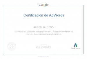 Socio certificado de Google Adwords de Rubén Salcedo